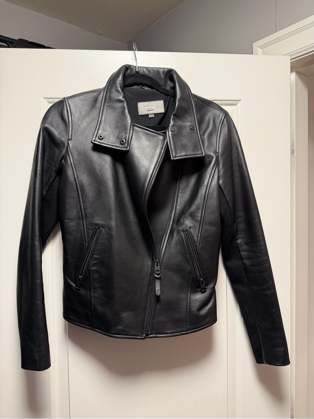 Mackage Sandy Black Leather Jacket Size Small